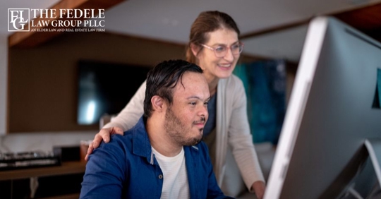 mom and son with disability